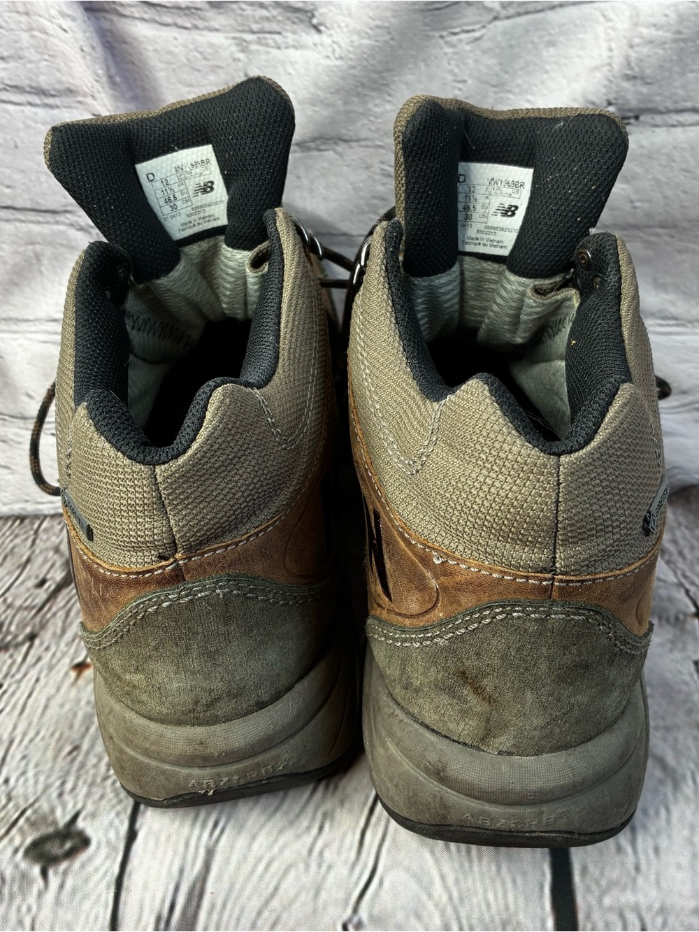 New Balance 1569 Men’s Sz 12 Gore-Tex Brown Leather Hiking Boots MW1569BR AS IS - Picture 7 of 10